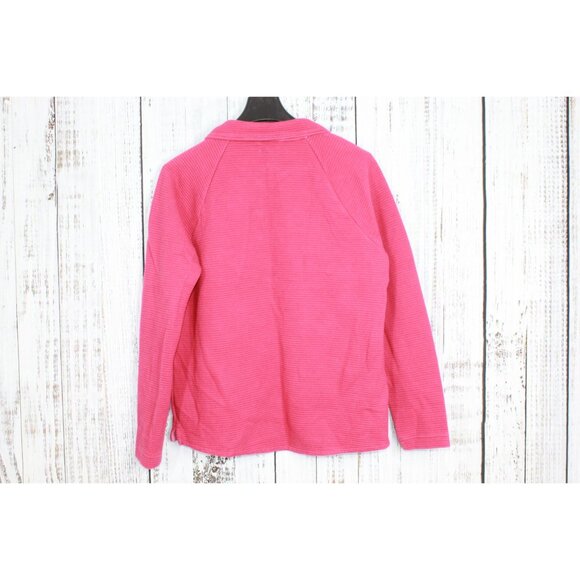 LL Bean Lakewashed Double-Knit Quarter Snap Pullover Rasp Berry S Pet - Picture 8 of 11